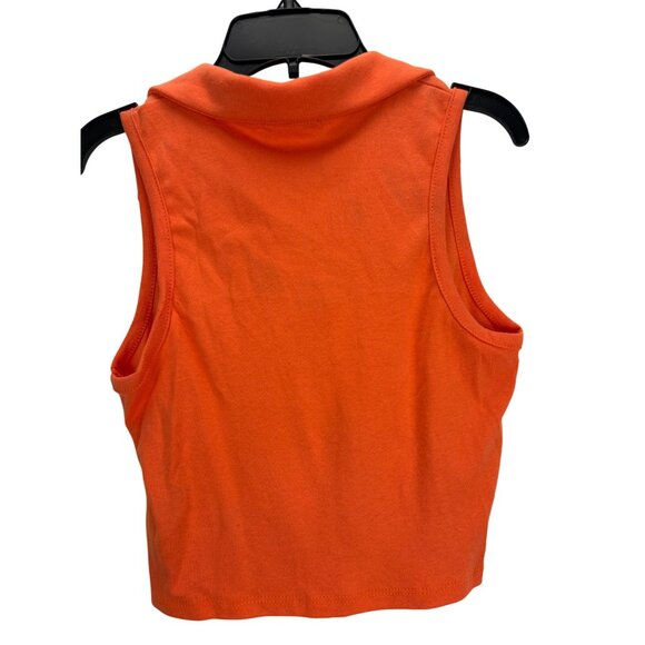 Altar'd State Orange Sleeveless Polo Tank Top XS Cotton Made in USA Minimalist - Picture 6 of 7